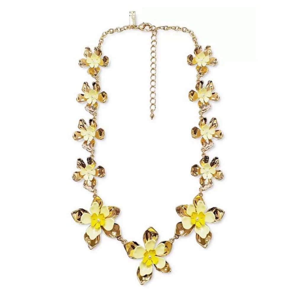 New INC International Concepts Gold-Tone Yellow Flower All Around Necklace